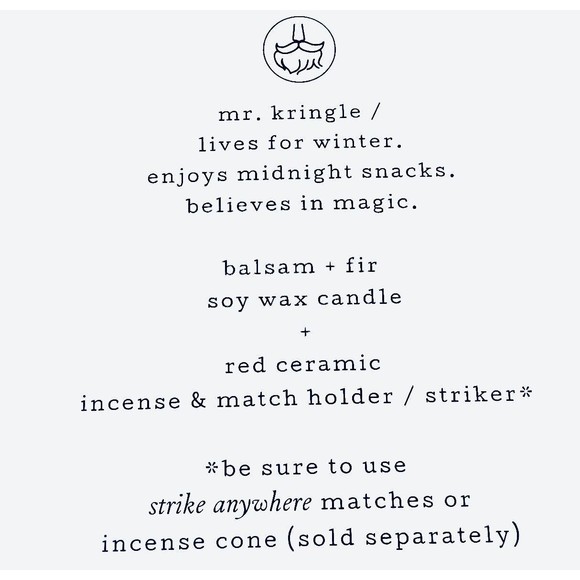 PADDYWAX Mr. Kringle, Persona Collection Scented Candle, 4-Ounce, (Balsam + Fir) - Picture 2 of 9